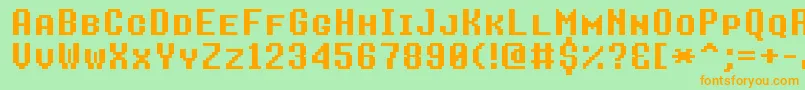 8bitoperatorplusscBold Font – Orange Fonts on Green Background
