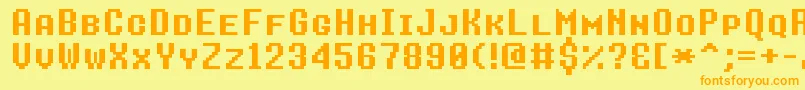 8bitoperatorplusscBold Font – Orange Fonts on Yellow Background