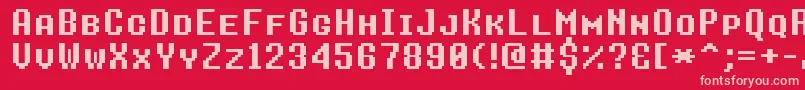 8bitoperatorplusscBold Font – Pink Fonts on Red Background