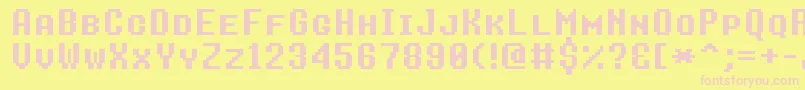 8bitoperatorplusscBold Font – Pink Fonts on Yellow Background