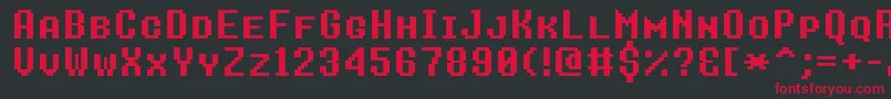 8bitoperatorplusscBold Font – Red Fonts on Black Background