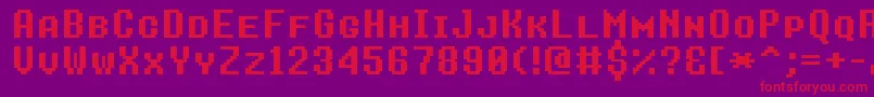 フォント8bitoperatorplusscBold – 紫の背景に赤い文字