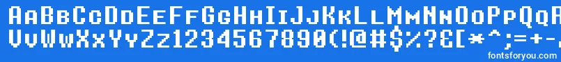 8bitoperatorplusscBold Font – White Fonts on Blue Background