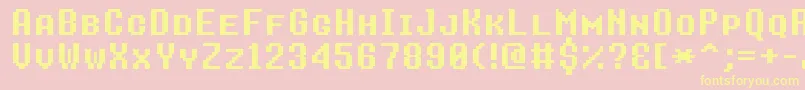 8bitoperatorplusscBold Font – Yellow Fonts on Pink Background