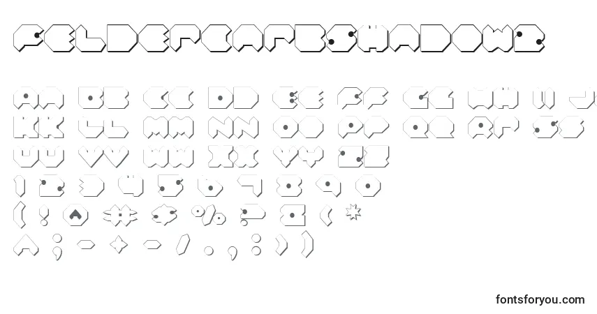 Шрифт FeldercarbShadow2 – алфавит, цифры, специальные символы