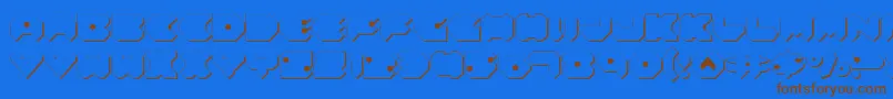 FeldercarbShadow2-Schriftart – Braune Schriften auf blauem Hintergrund