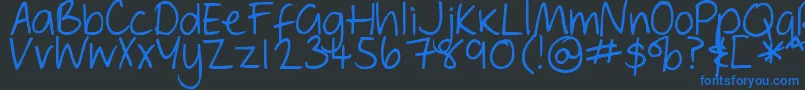 Шрифт DjbGeordieGirl – синие шрифты на чёрном фоне