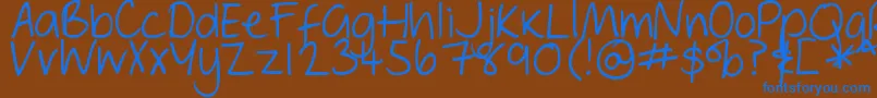 DjbGeordieGirl-fontti – siniset fontit ruskealla taustalla