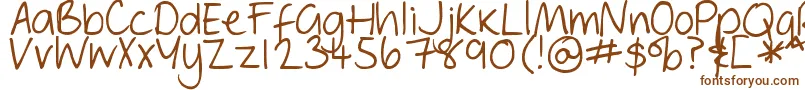 DjbGeordieGirl-Schriftart – Braune Schriften auf weißem Hintergrund