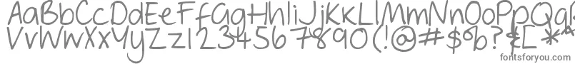 DjbGeordieGirl-fontti – harmaat kirjasimet valkoisella taustalla
