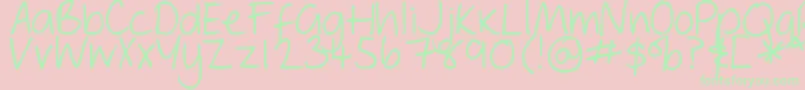DjbGeordieGirl-fontti – vihreät fontit vaaleanpunaisella taustalla