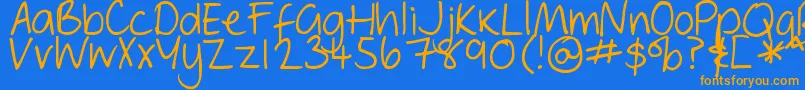 Шрифт DjbGeordieGirl – оранжевые шрифты на синем фоне