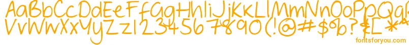 DjbGeordieGirl-Schriftart – Orangefarbene Schriften auf weißem Hintergrund