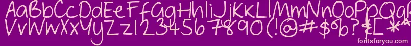 DjbGeordieGirl-Schriftart – Rosa Schriften auf violettem Hintergrund