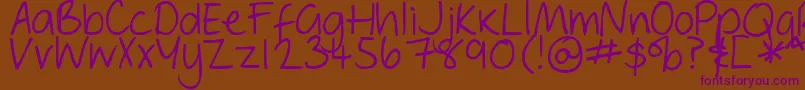 Шрифт DjbGeordieGirl – фиолетовые шрифты на коричневом фоне