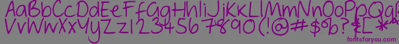 フォントDjbGeordieGirl – 紫色のフォント、灰色の背景