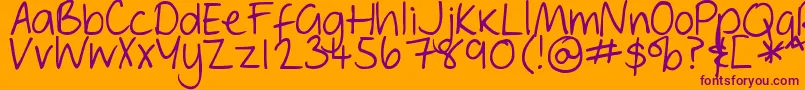 Шрифт DjbGeordieGirl – фиолетовые шрифты на оранжевом фоне