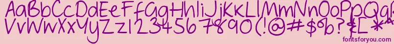 Шрифт DjbGeordieGirl – фиолетовые шрифты на розовом фоне