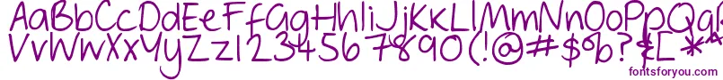 DjbGeordieGirl-fontti – violetit fontit valkoisella taustalla