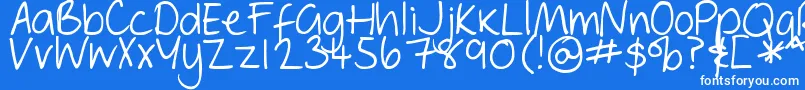 Шрифт DjbGeordieGirl – белые шрифты на синем фоне