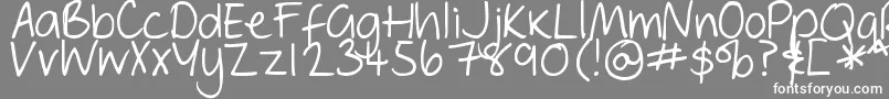 DjbGeordieGirl-Schriftart – Weiße Schriften auf grauem Hintergrund