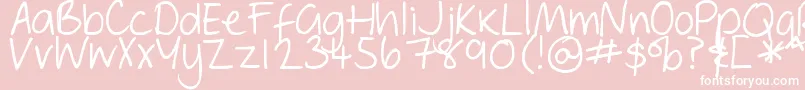 DjbGeordieGirl-fontti – valkoiset fontit vaaleanpunaisella taustalla
