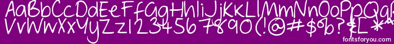 Шрифт DjbGeordieGirl – белые шрифты на фиолетовом фоне