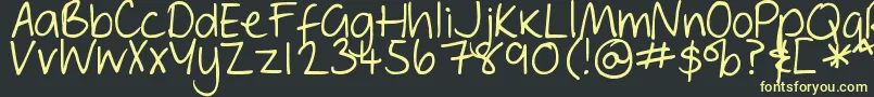 DjbGeordieGirl-Schriftart – Gelbe Schriften auf schwarzem Hintergrund