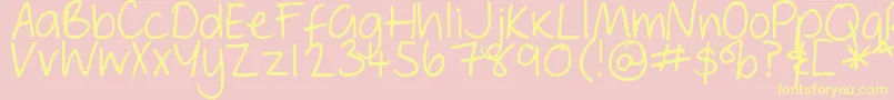 DjbGeordieGirl-Schriftart – Gelbe Schriften auf rosa Hintergrund