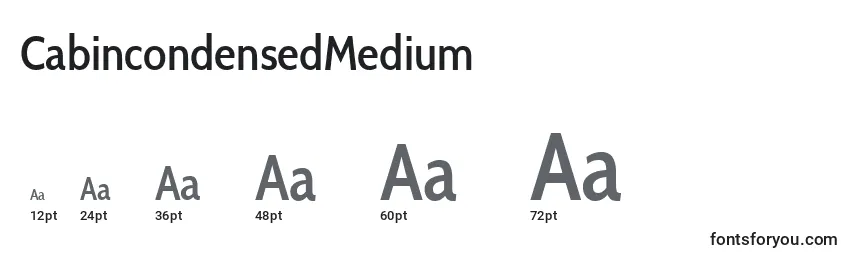 CabincondensedMedium font sizes
