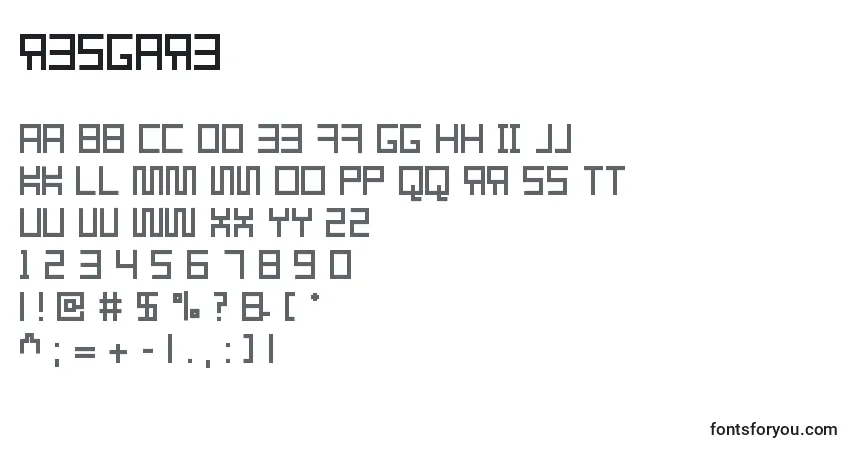 Schriftart Resgare – Alphabet, Zahlen, spezielle Symbole