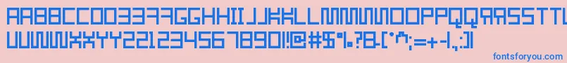 フォントResgare – ピンクの背景に青い文字
