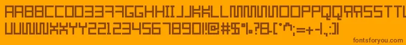 Resgare-Schriftart – Braune Schriften auf orangefarbenem Hintergrund