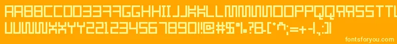 More about Resgare Font Resgare Font – Yellow Fonts on Orange Background