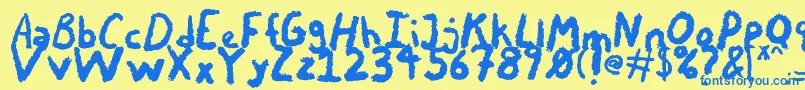 ChalkyChicken Font – Blue Fonts on Yellow Background
