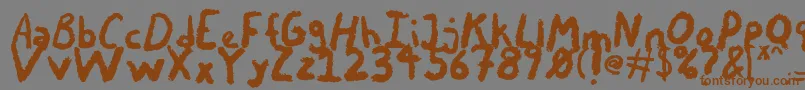 Fonte ChalkyChicken – fontes marrons em um fundo cinza