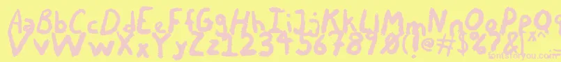 ChalkyChicken Font – Pink Fonts on Yellow Background