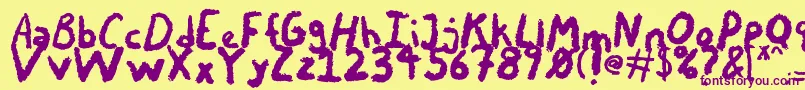 ChalkyChicken Font – Purple Fonts on Yellow Background