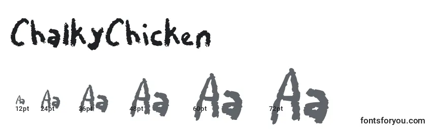 Размеры шрифта ChalkyChicken