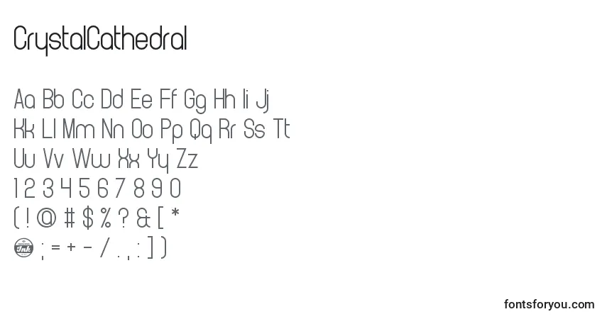 A fonte CrystalCathedral – alfabeto, números, caracteres especiais