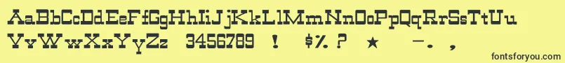 Czcionka WildwestNormalWd – czarne czcionki na żółtym tle