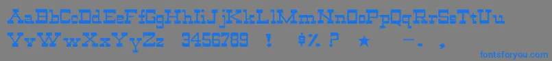 WildwestNormalWd-Schriftart – Blaue Schriften auf grauem Hintergrund