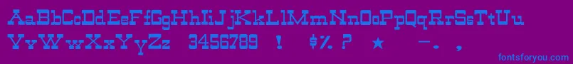WildwestNormalWd-Schriftart – Blaue Schriften auf violettem Hintergrund