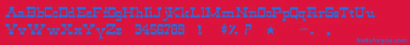 WildwestNormalWd Font – Blue Fonts on Red Background