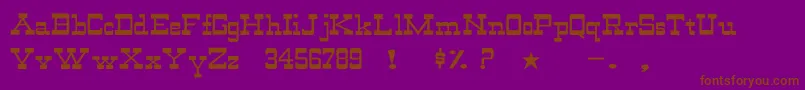 WildwestNormalWd-Schriftart – Braune Schriften auf violettem Hintergrund