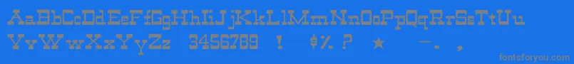 Fonte WildwestNormalWd – fontes cinzas em um fundo azul