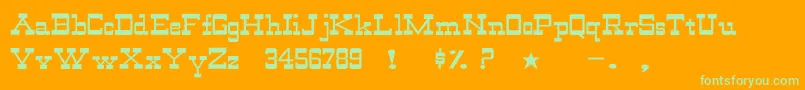 WildwestNormalWd-Schriftart – Grüne Schriften auf orangefarbenem Hintergrund