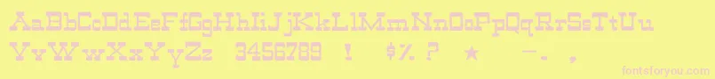 WildwestNormalWd-Schriftart – Rosa Schriften auf gelbem Hintergrund