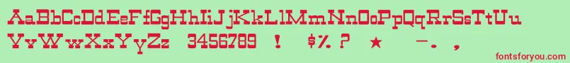 WildwestNormalWd Font – Red Fonts on Green Background