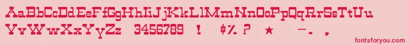 フォントWildwestNormalWd – ピンクの背景に赤い文字